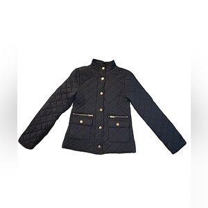 Adorable Quilted Navy Blue Button Down Jacket Size 7